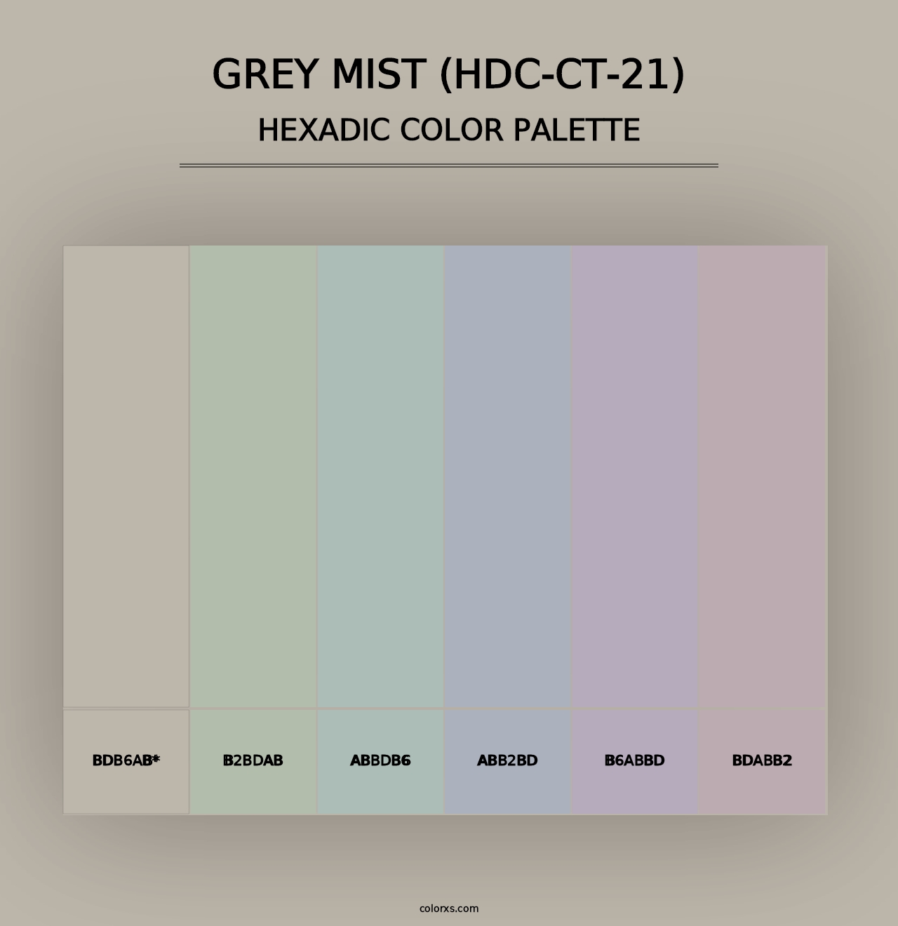 Grey Mist (HDC-CT-21) - Hexadic Color Palette