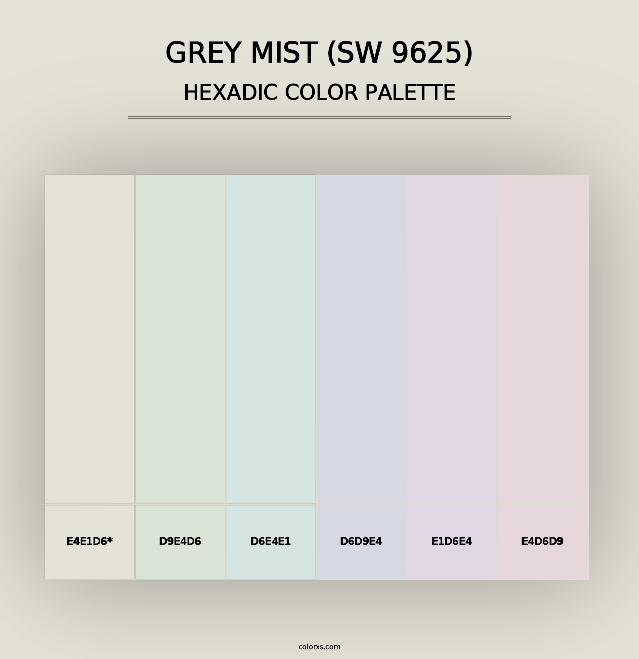 Grey Mist (SW 9625) - Hexadic Color Palette