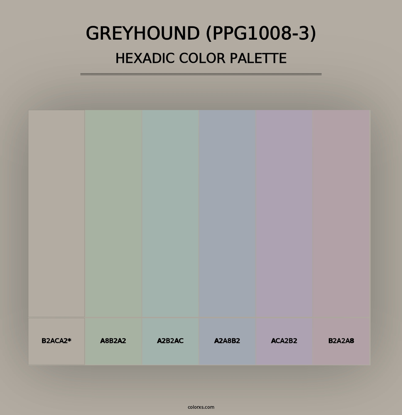 Greyhound (PPG1008-3) - Hexadic Color Palette