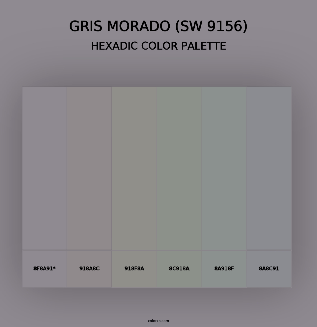 Gris Morado (SW 9156) - Hexadic Color Palette