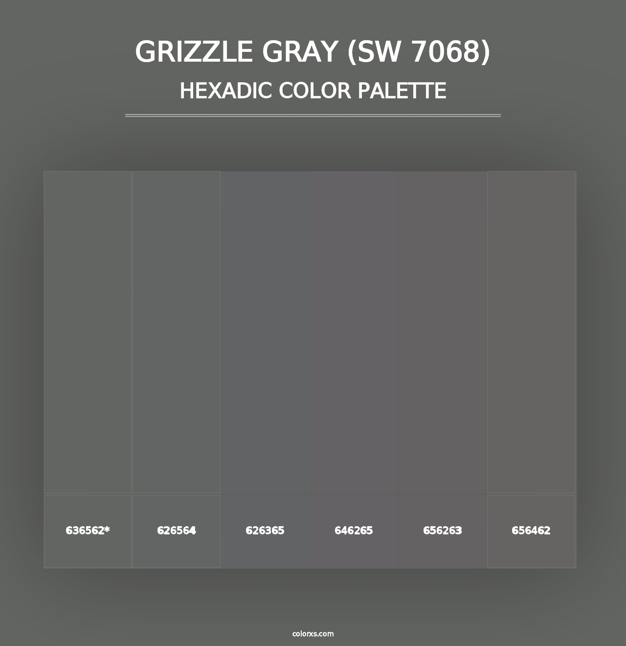 Grizzle Gray (SW 7068) - Hexadic Color Palette