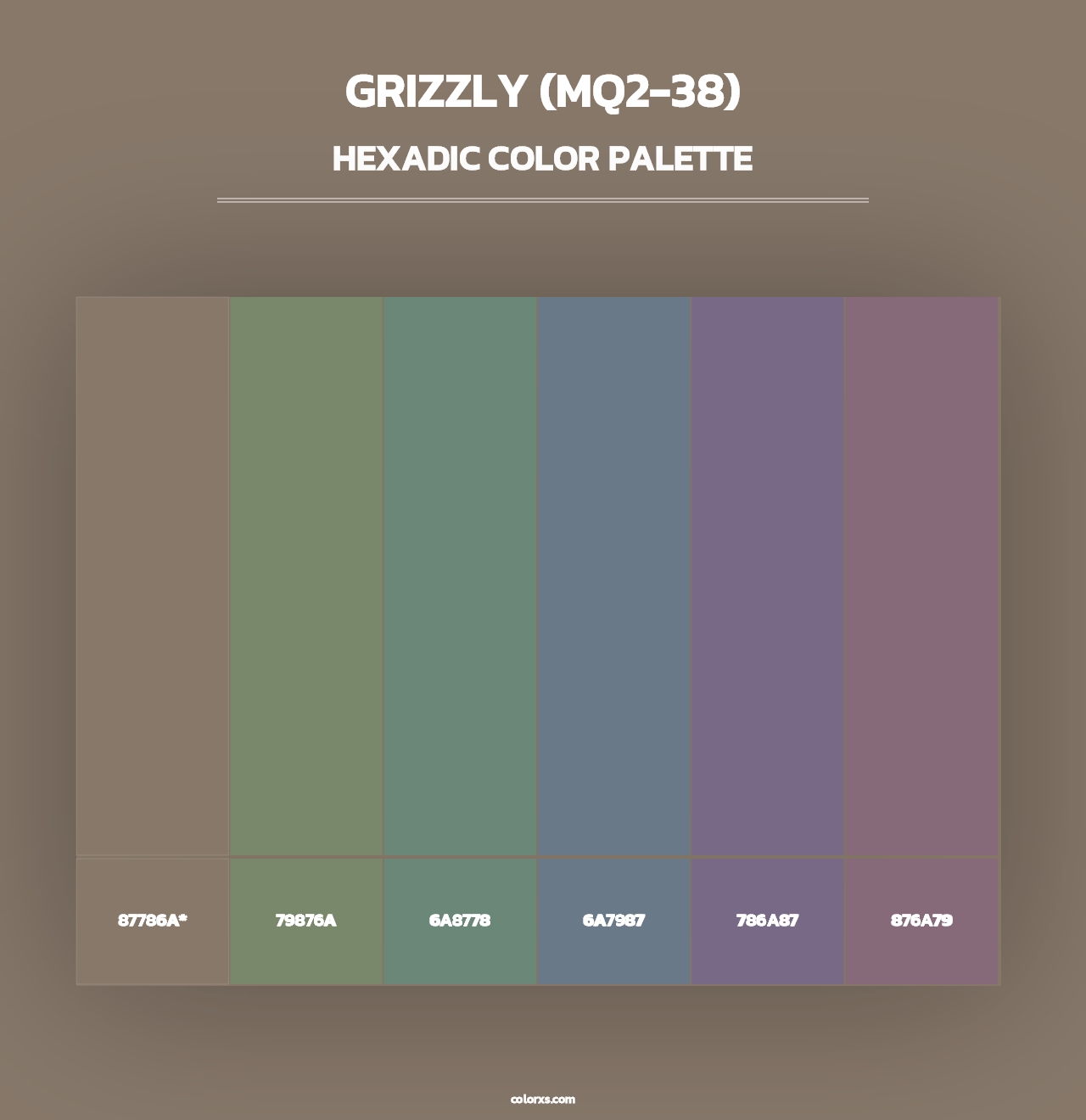 Grizzly (MQ2-38) - Hexadic Color Palette