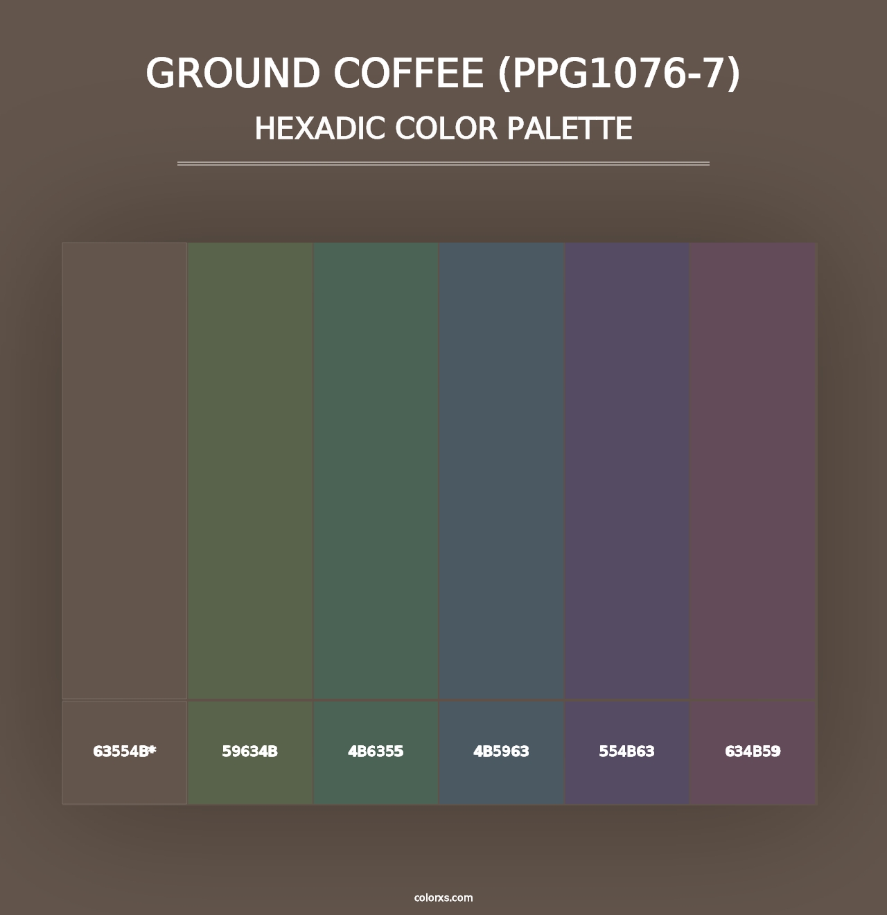 Ground Coffee (PPG1076-7) - Hexadic Color Palette