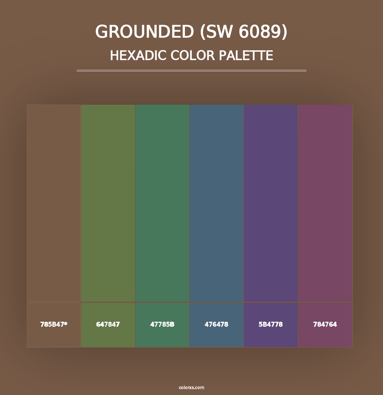 Grounded (SW 6089) - Hexadic Color Palette