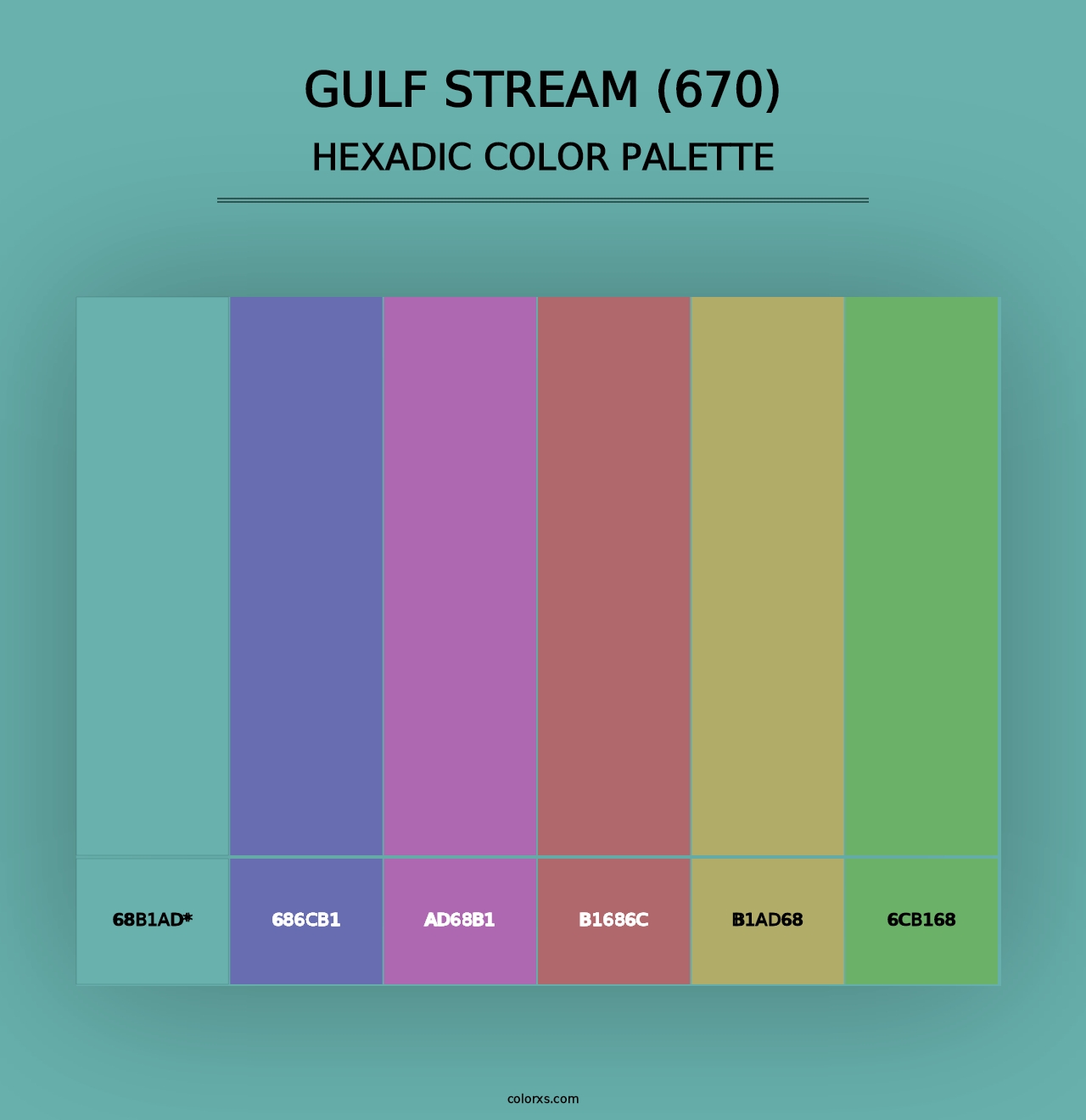 Gulf Stream (670) - Hexadic Color Palette