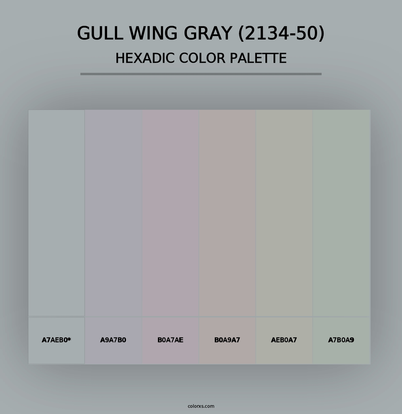 Gull Wing Gray (2134-50) - Hexadic Color Palette