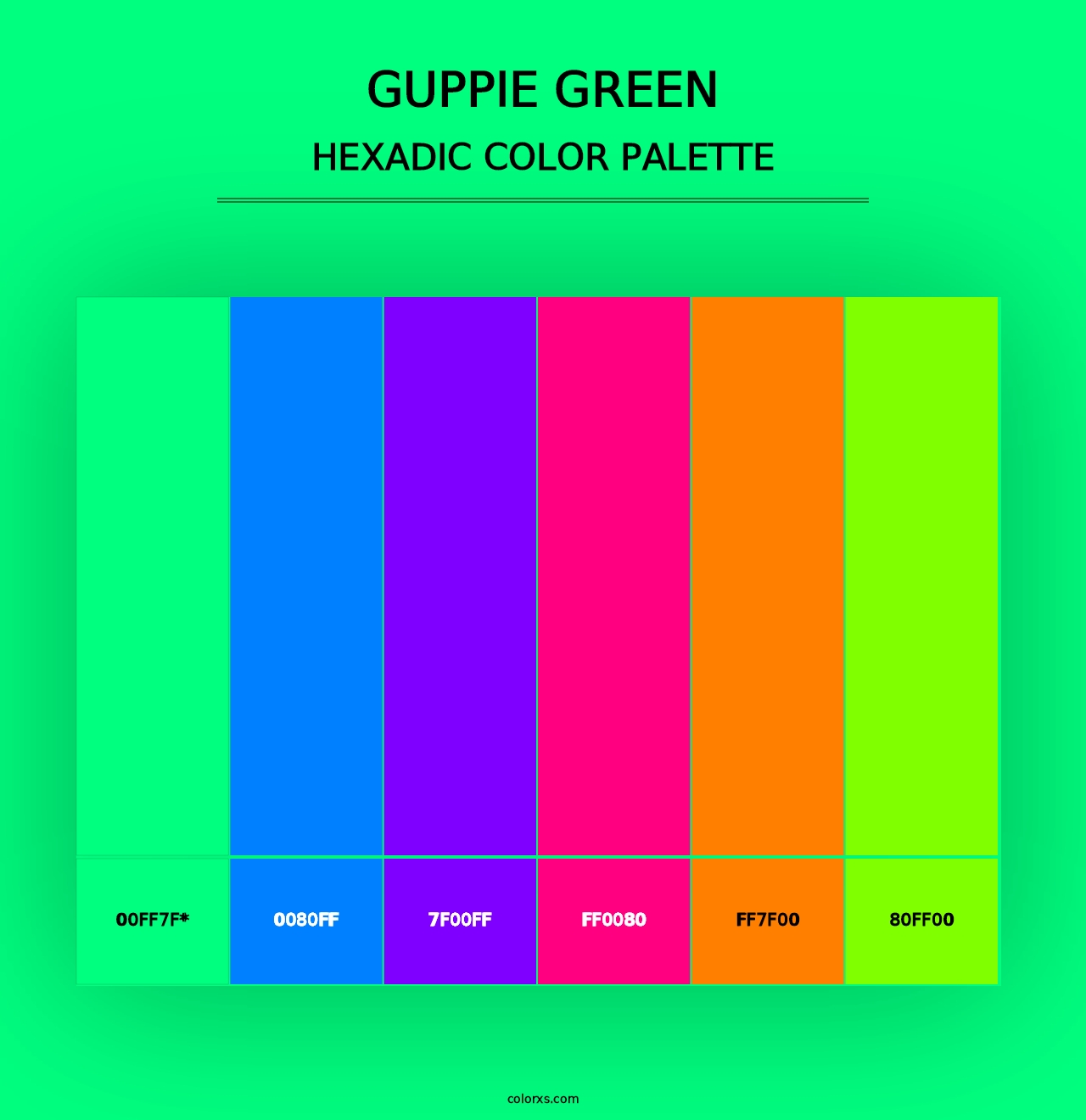 Guppie green - Hexadic Color Palette