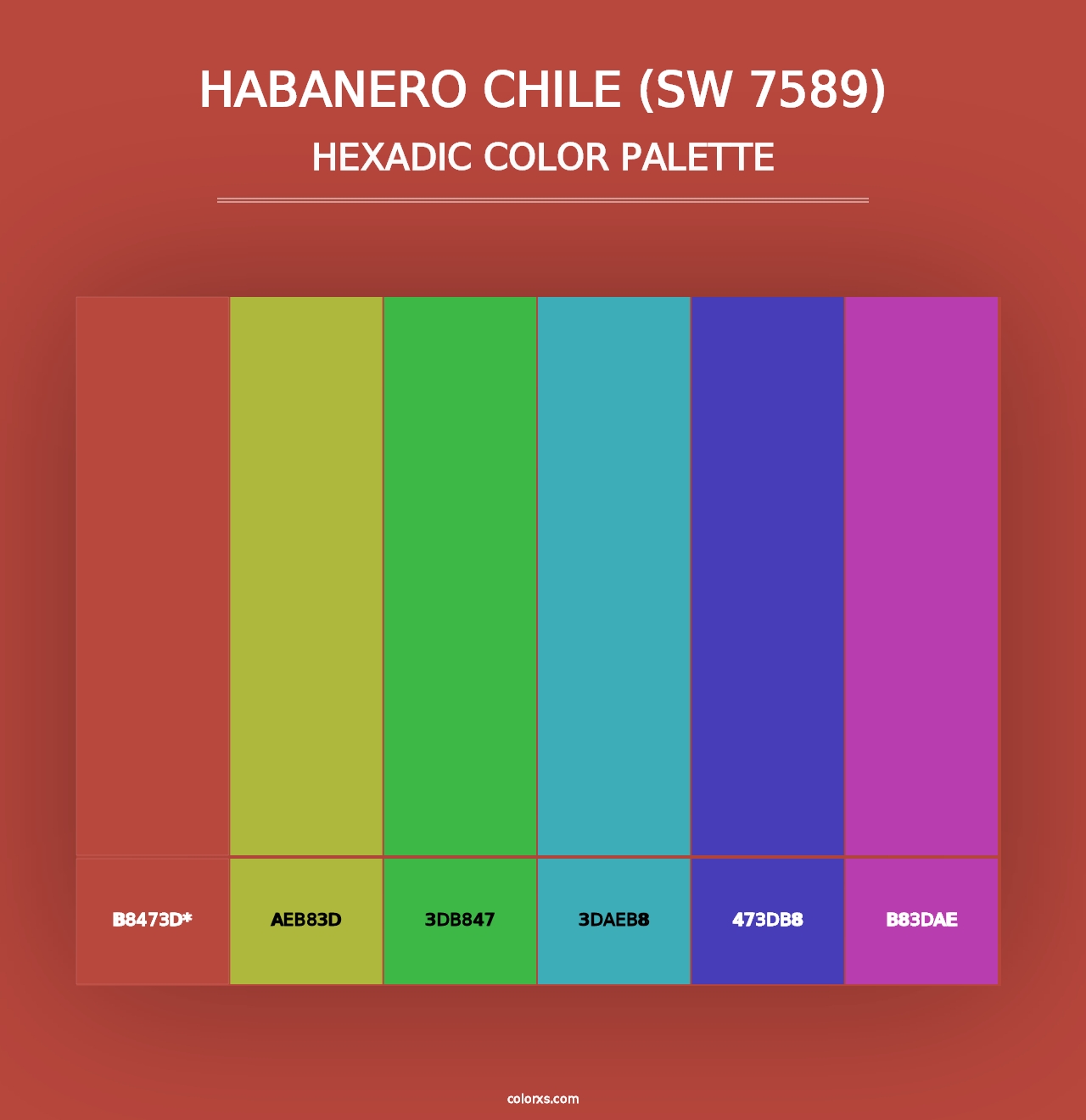 Habanero Chile (SW 7589) - Hexadic Color Palette