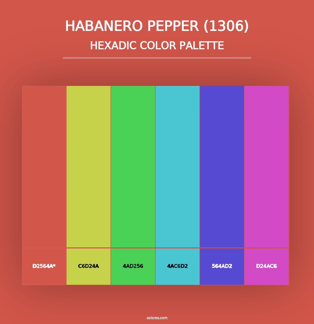 Habanero Pepper (1306) - Hexadic Color Palette