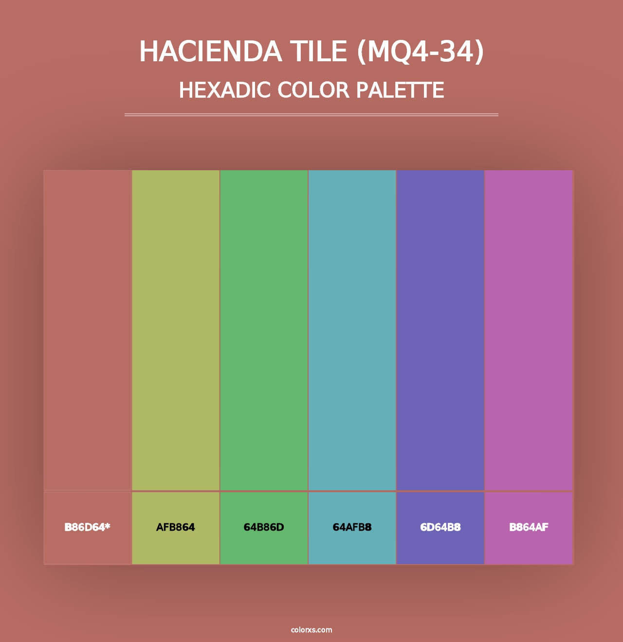 Hacienda Tile (MQ4-34) - Hexadic Color Palette