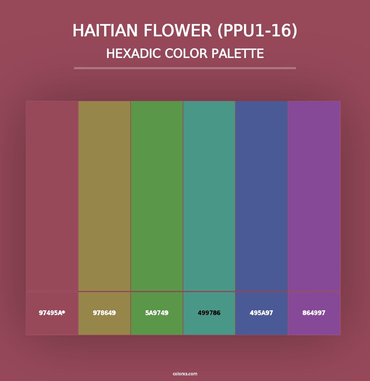 Haitian Flower (PPU1-16) - Hexadic Color Palette