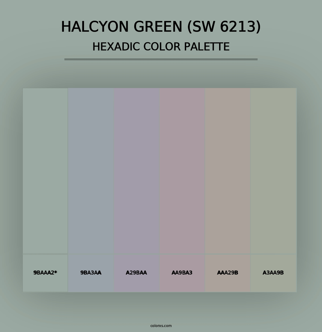 Halcyon Green (SW 6213) - Hexadic Color Palette