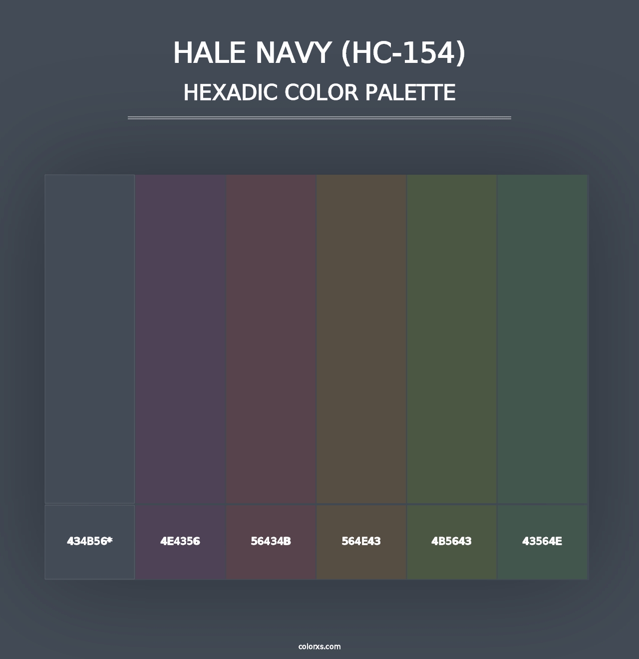 Hale Navy (HC-154) - Hexadic Color Palette