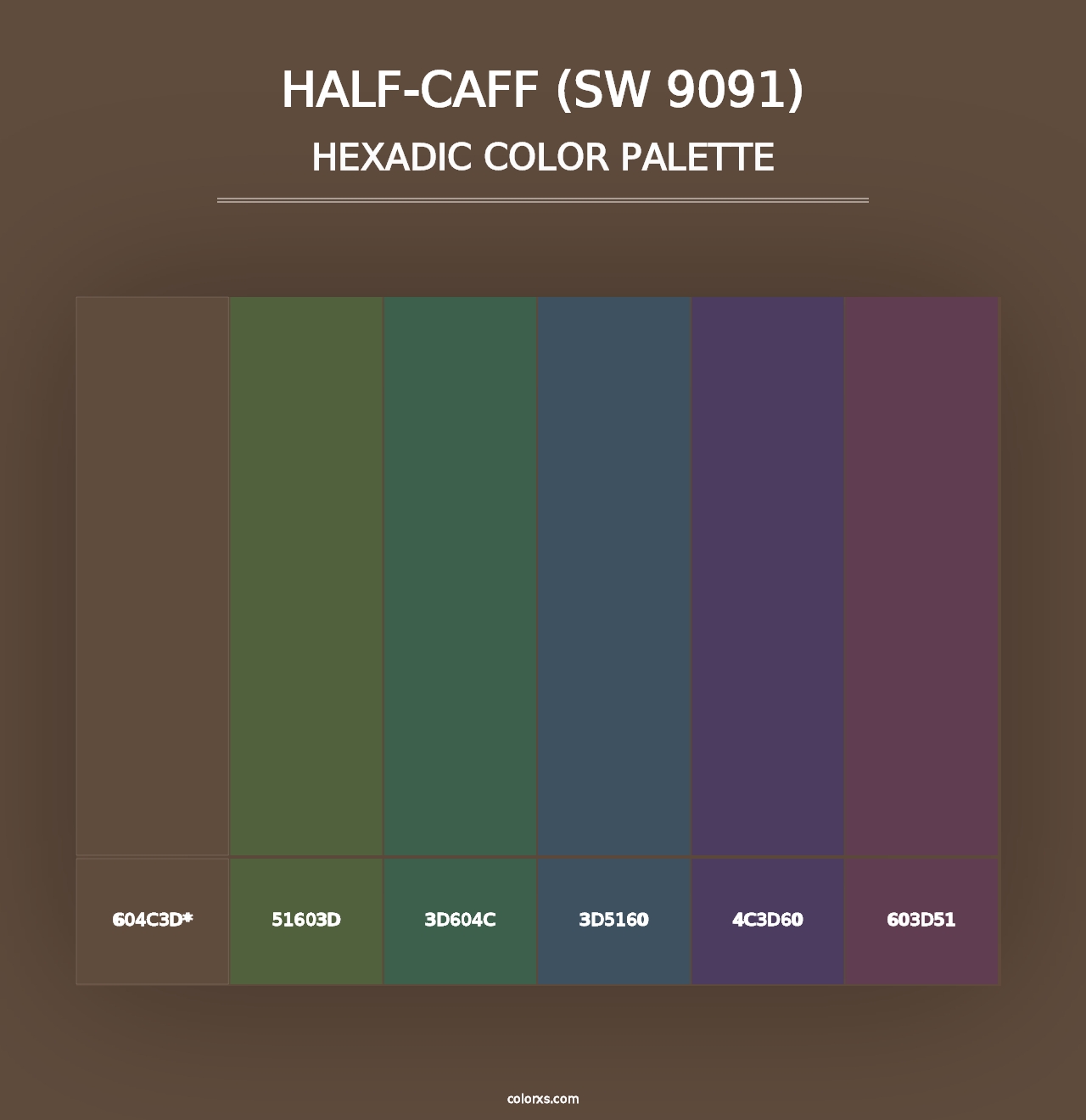 Half-Caff (SW 9091) - Hexadic Color Palette