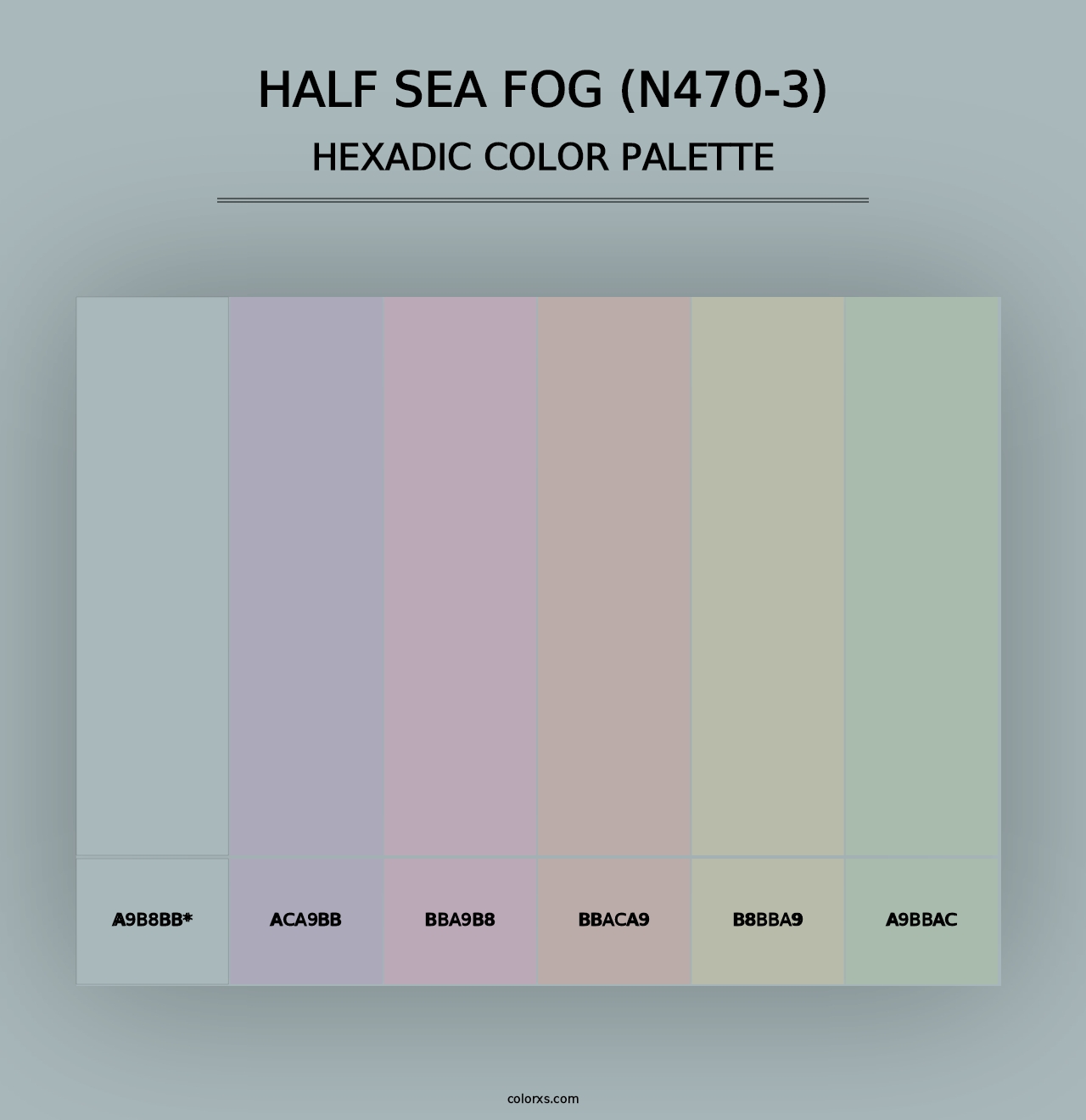 Half Sea Fog (N470-3) - Hexadic Color Palette