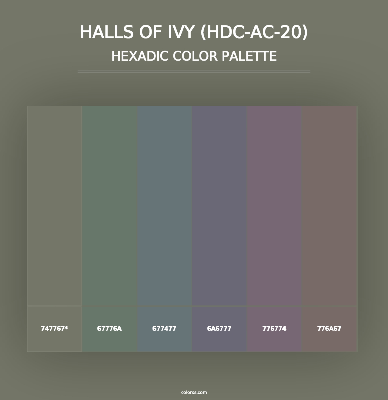 Halls Of Ivy (HDC-AC-20) - Hexadic Color Palette