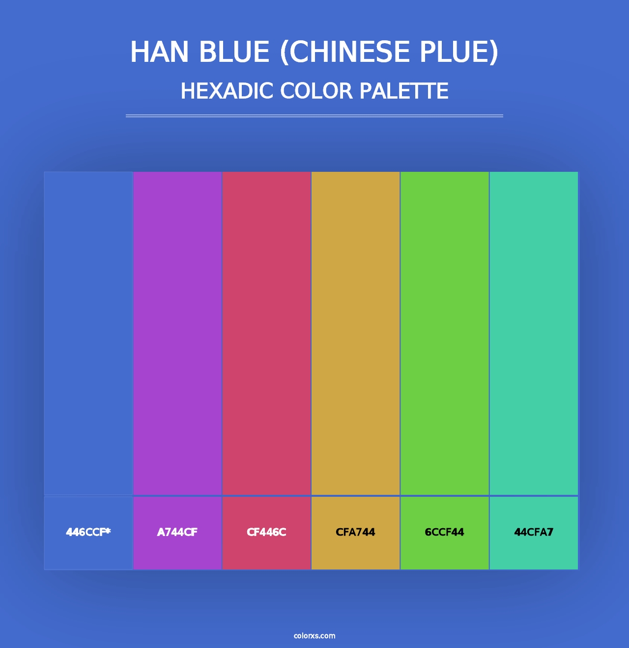 Han Blue (Chinese Plue) - Hexadic Color Palette