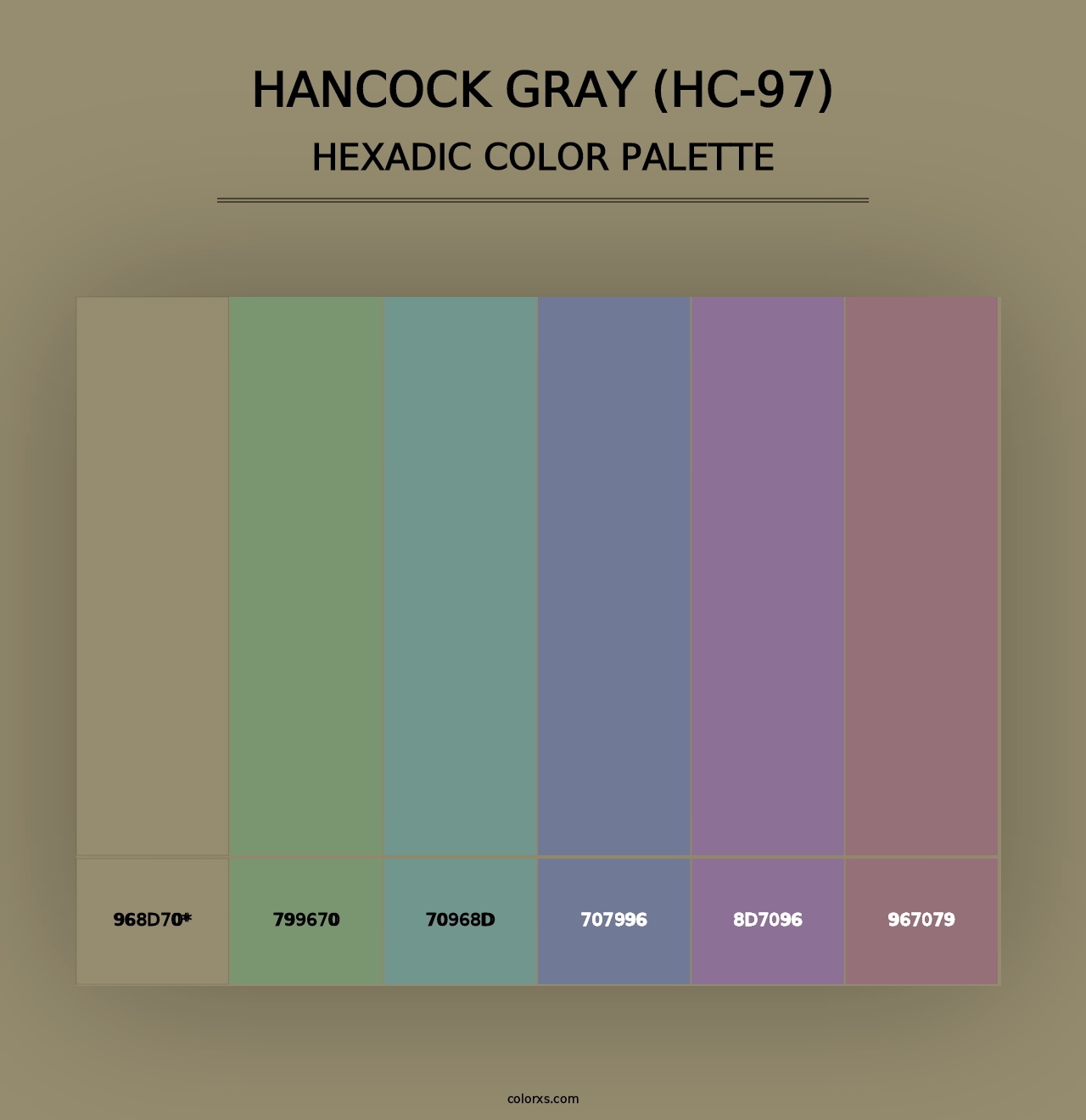 Hancock Gray (HC-97) - Hexadic Color Palette