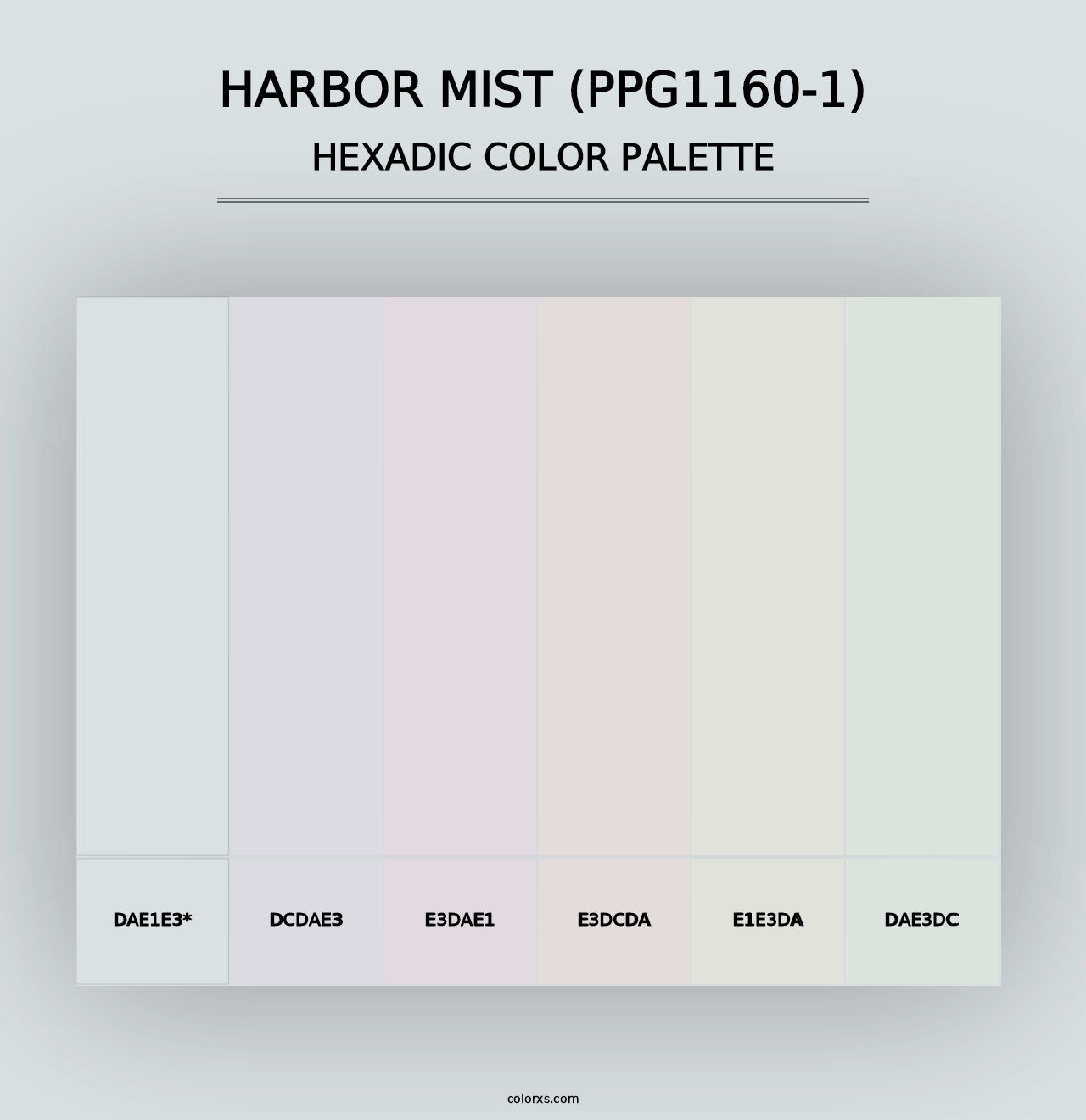 Harbor Mist (PPG1160-1) - Hexadic Color Palette