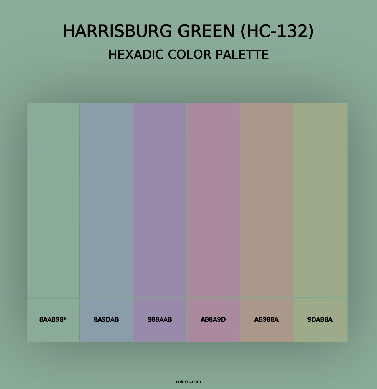 Harrisburg Green (HC-132) - Hexadic Color Palette