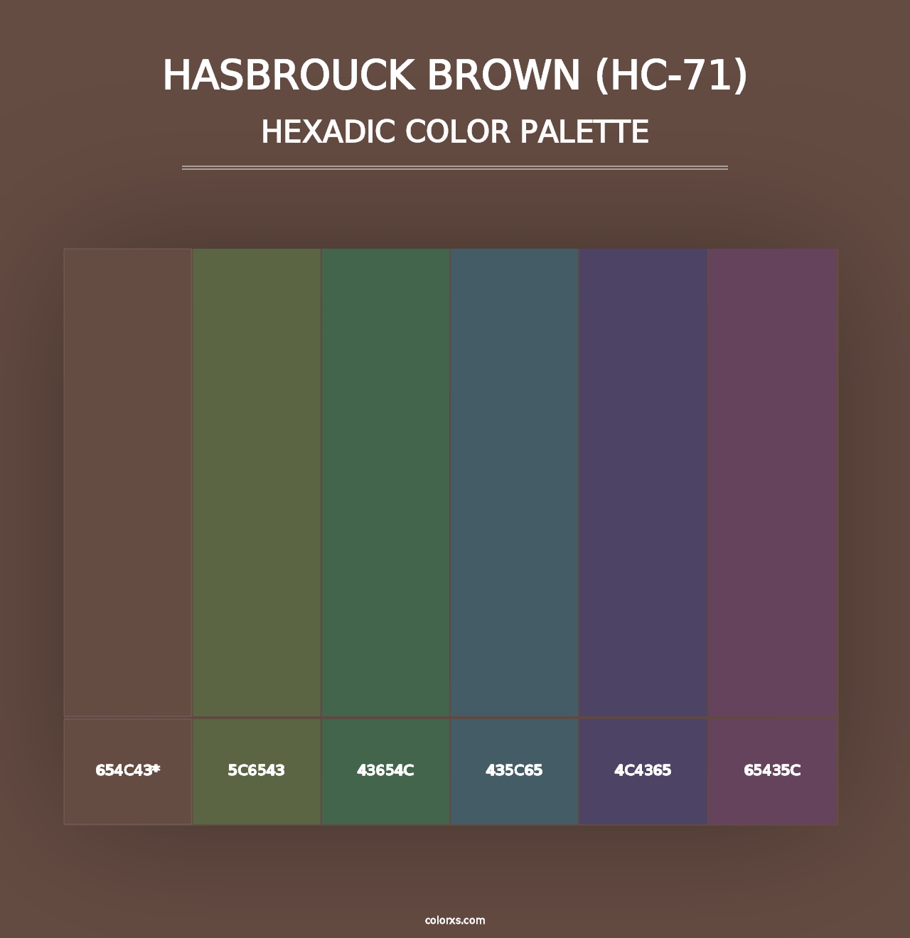 Hasbrouck Brown (HC-71) - Hexadic Color Palette