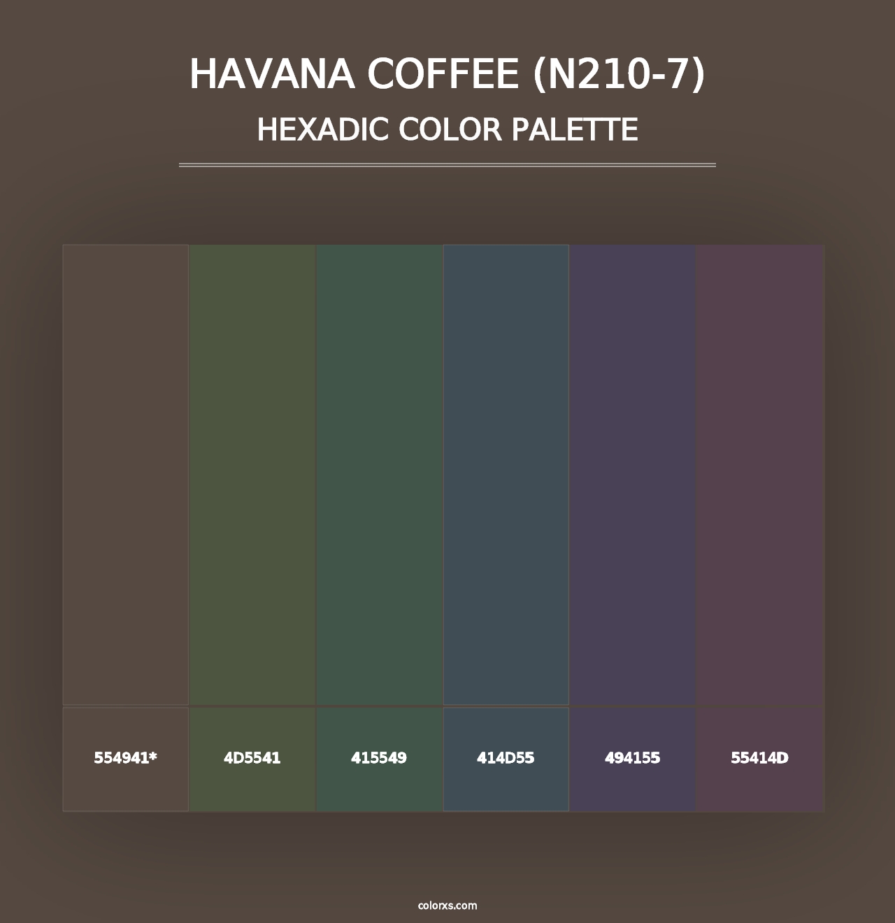 Havana Coffee (N210-7) - Hexadic Color Palette