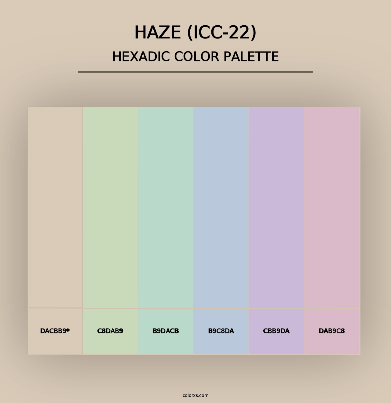 Haze (ICC-22) - Hexadic Color Palette