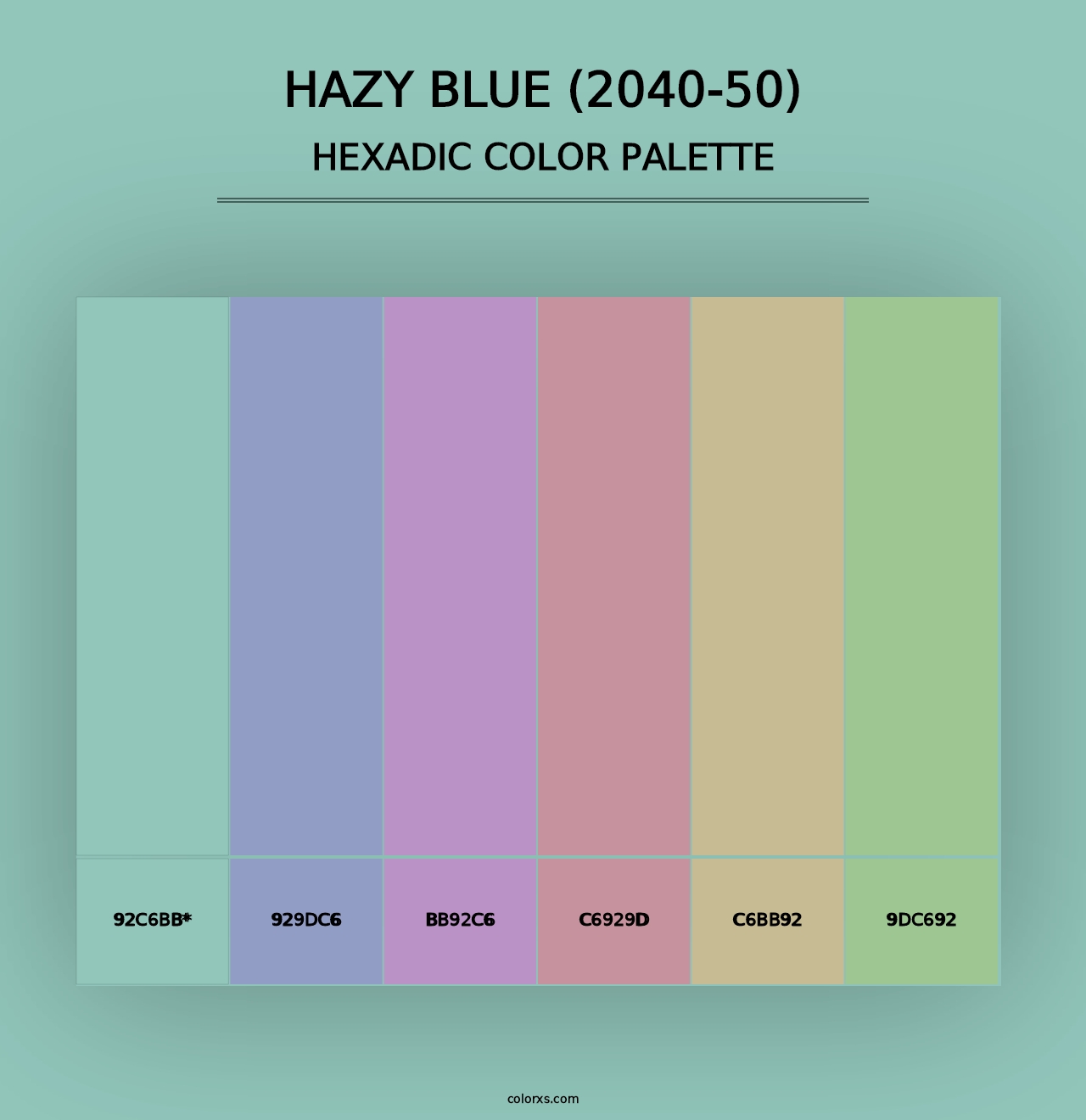 Hazy Blue (2040-50) - Hexadic Color Palette