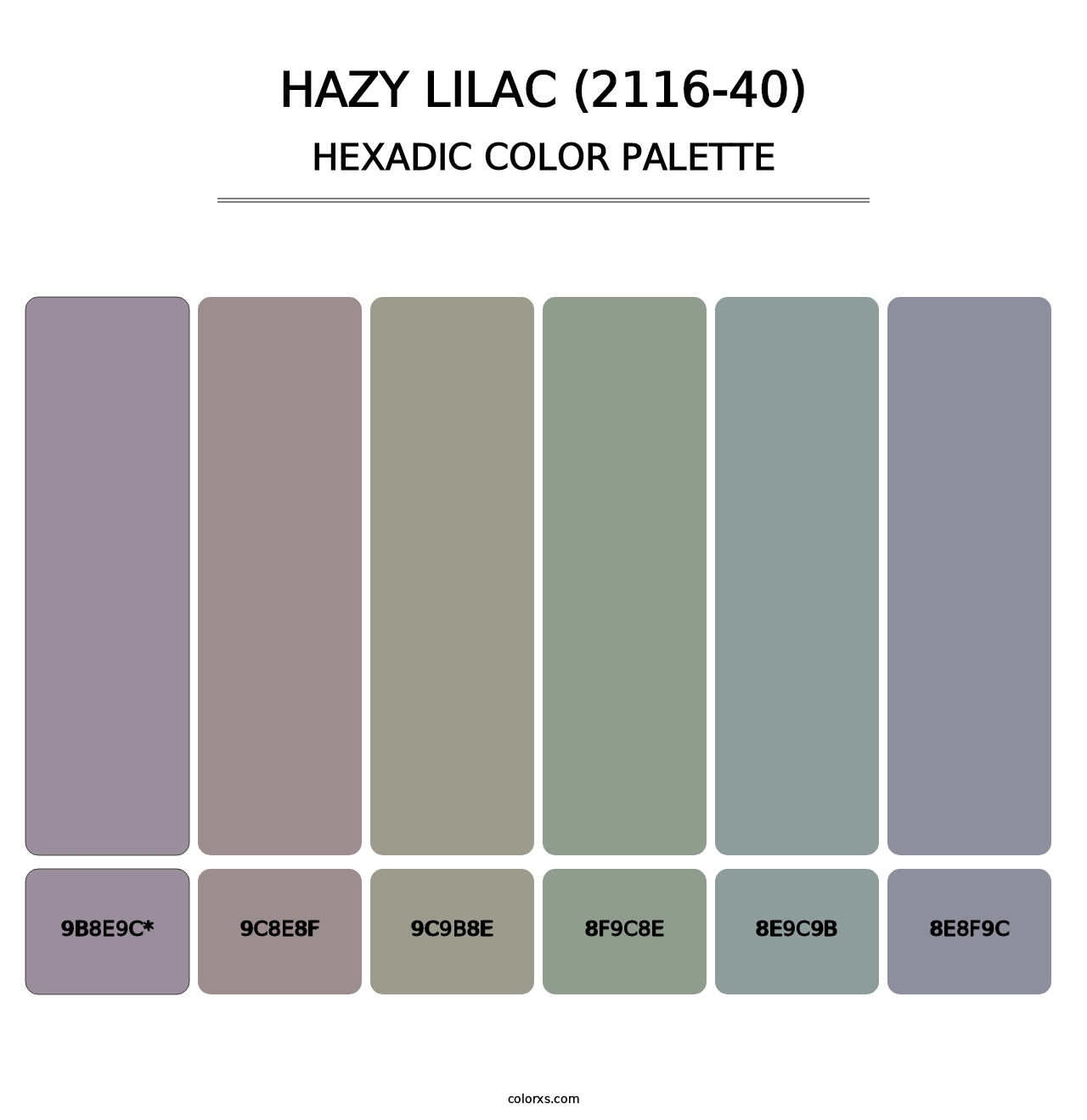 Hazy Lilac (2116-40) - Hexadic Color Palette