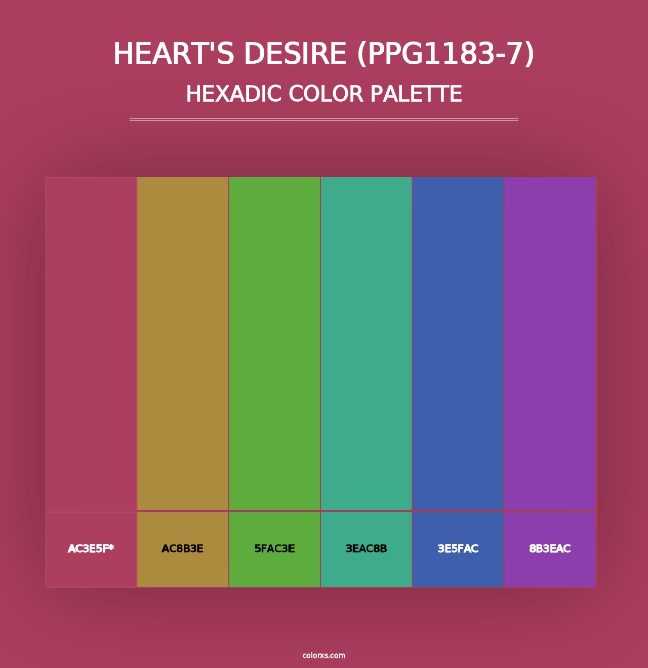 Heart's Desire (PPG1183-7) - Hexadic Color Palette