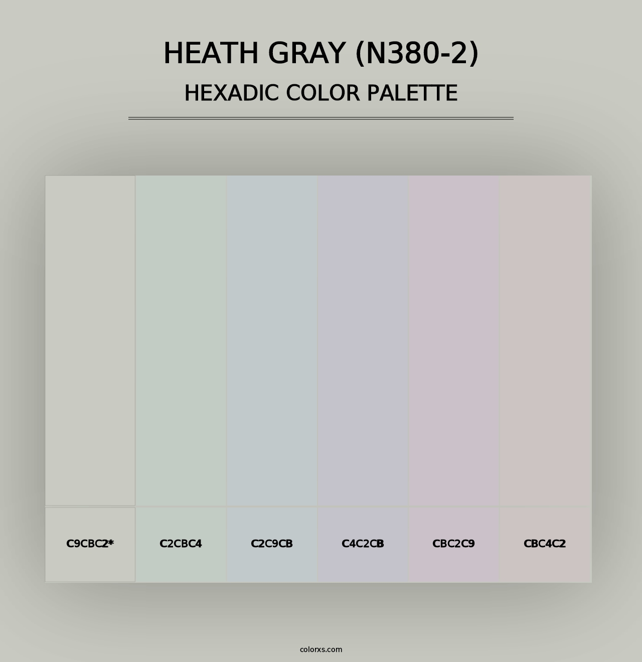 Heath Gray (N380-2) - Hexadic Color Palette