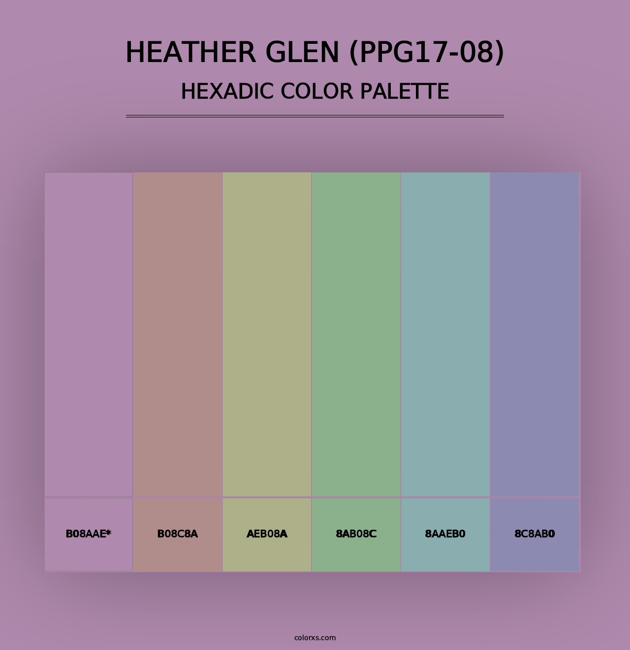 Heather Glen (PPG17-08) - Hexadic Color Palette