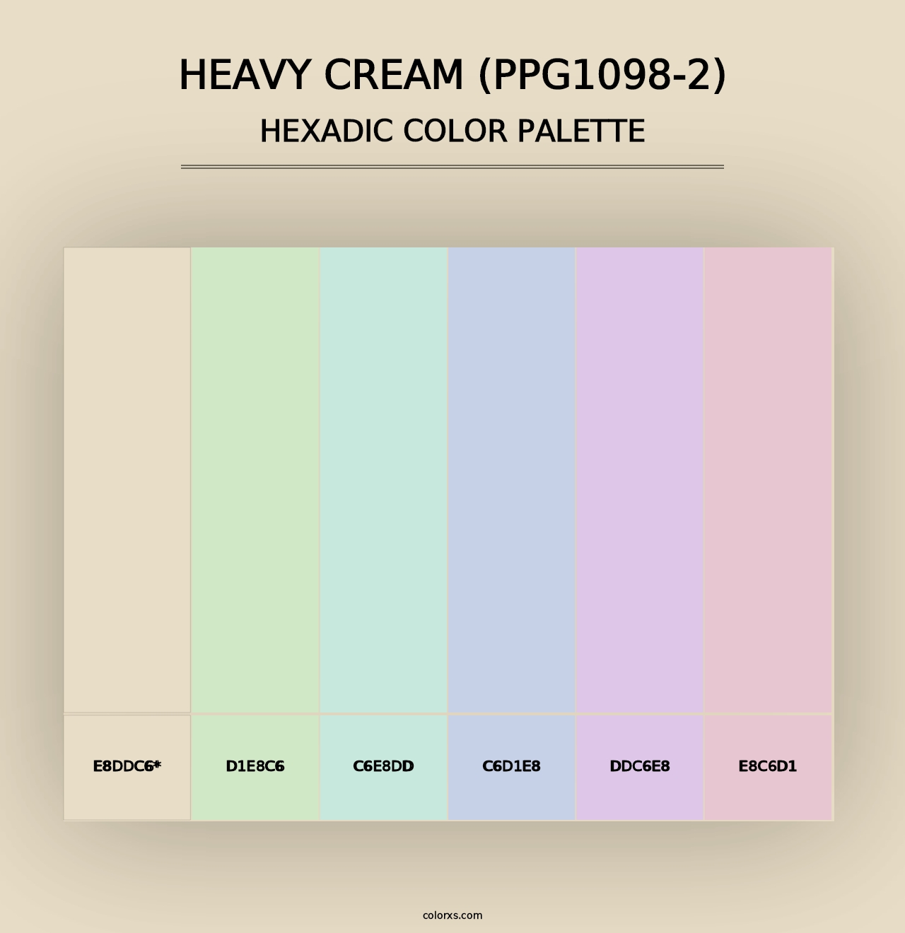 Heavy Cream (PPG1098-2) - Hexadic Color Palette