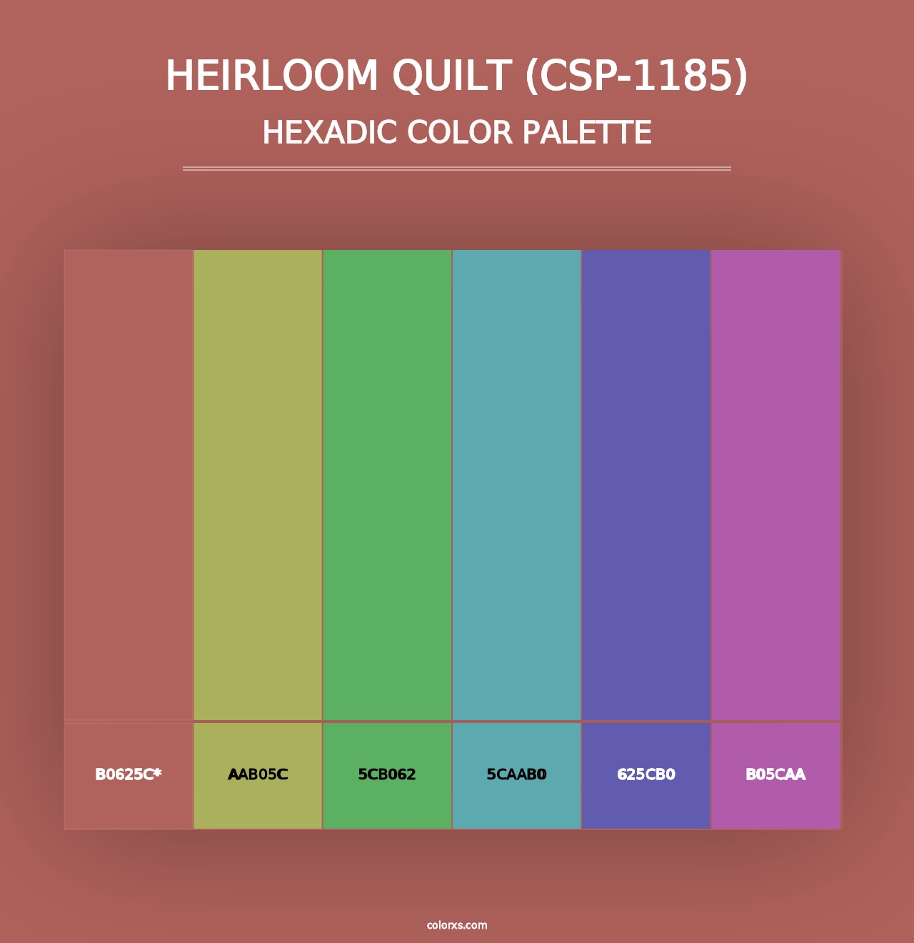 Heirloom Quilt (CSP-1185) - Hexadic Color Palette