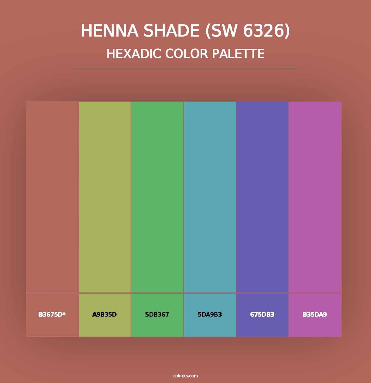 Henna Shade (SW 6326) - Hexadic Color Palette