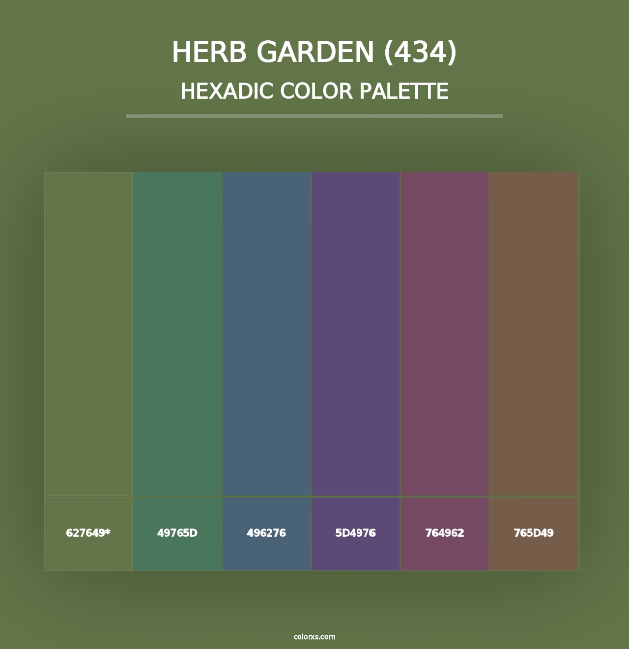 Herb Garden (434) - Hexadic Color Palette