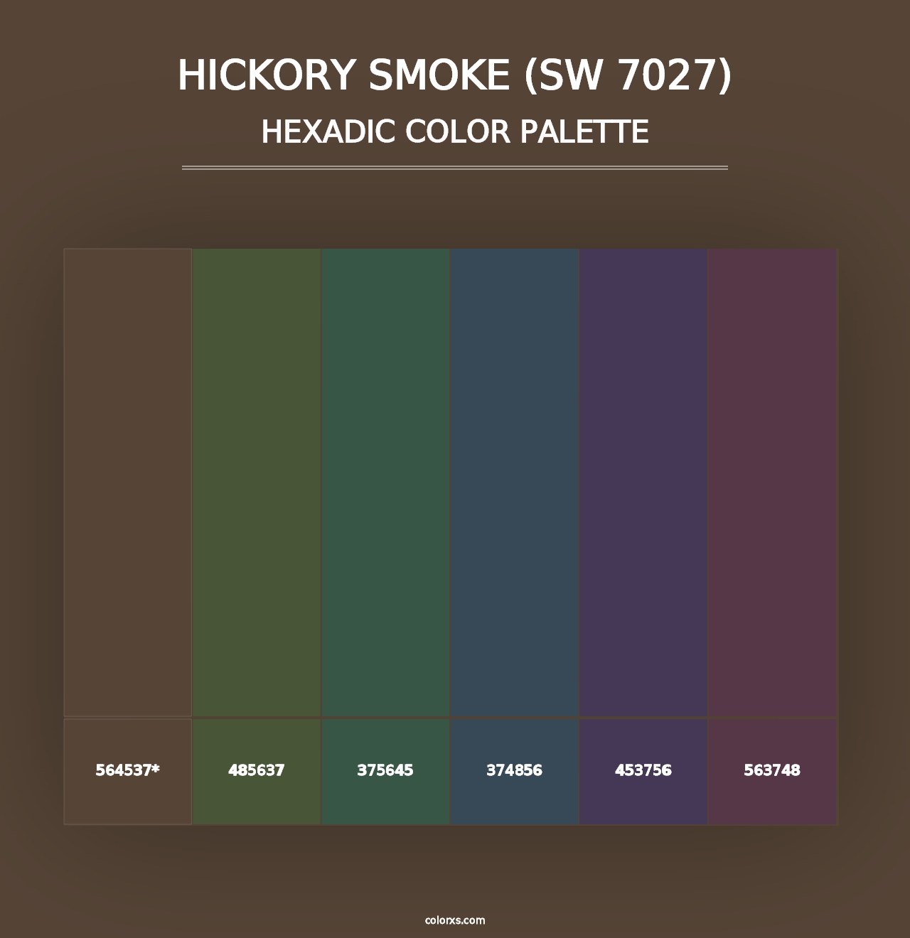 Hickory Smoke (SW 7027) - Hexadic Color Palette