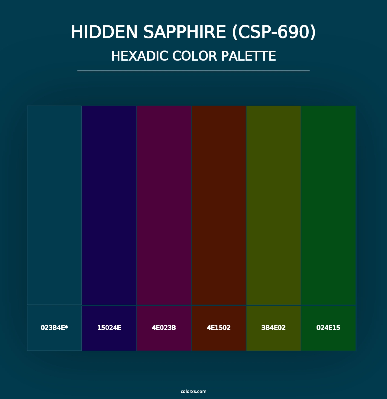 Hidden Sapphire (CSP-690) - Hexadic Color Palette