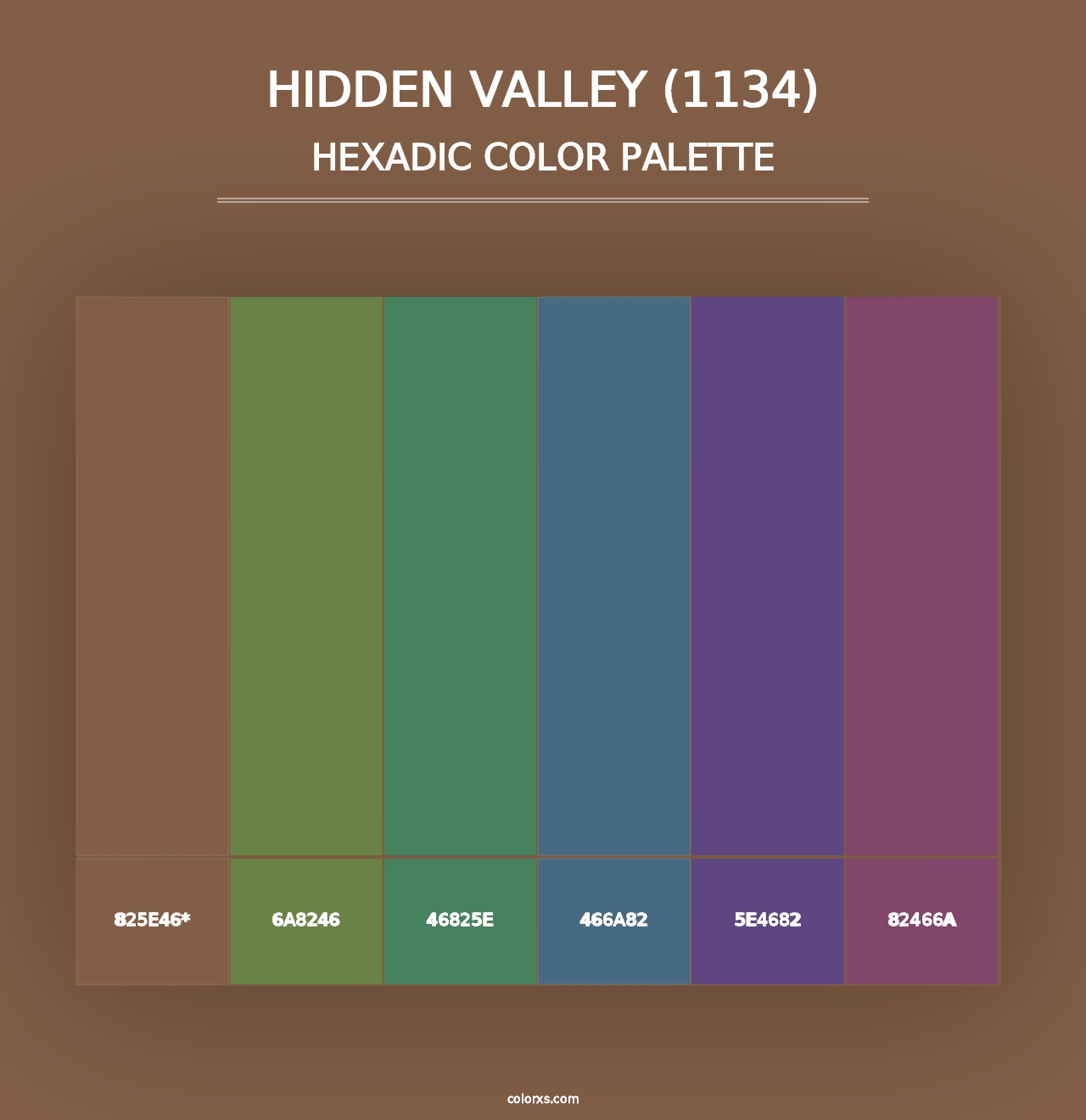 Hidden Valley (1134) - Hexadic Color Palette