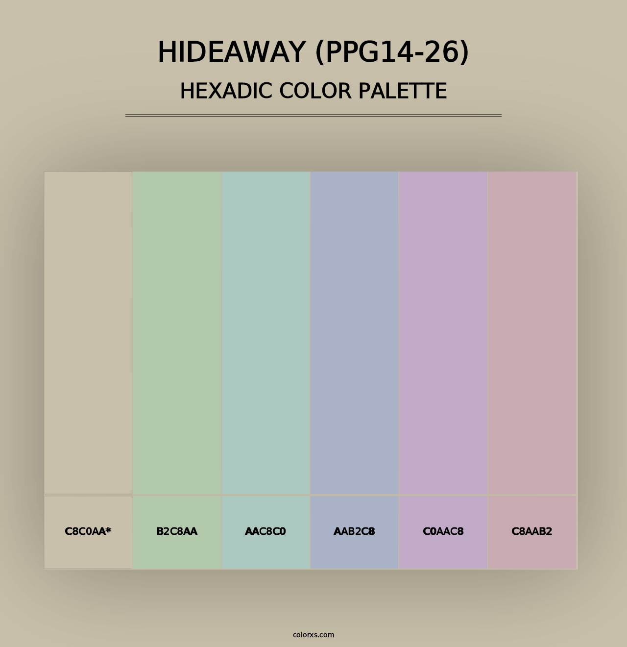 Hideaway (PPG14-26) - Hexadic Color Palette