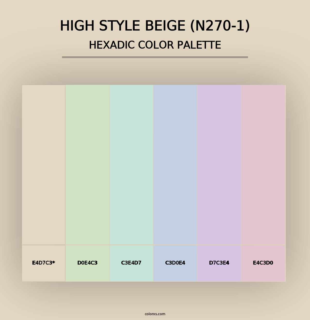 High Style Beige (N270-1) - Hexadic Color Palette