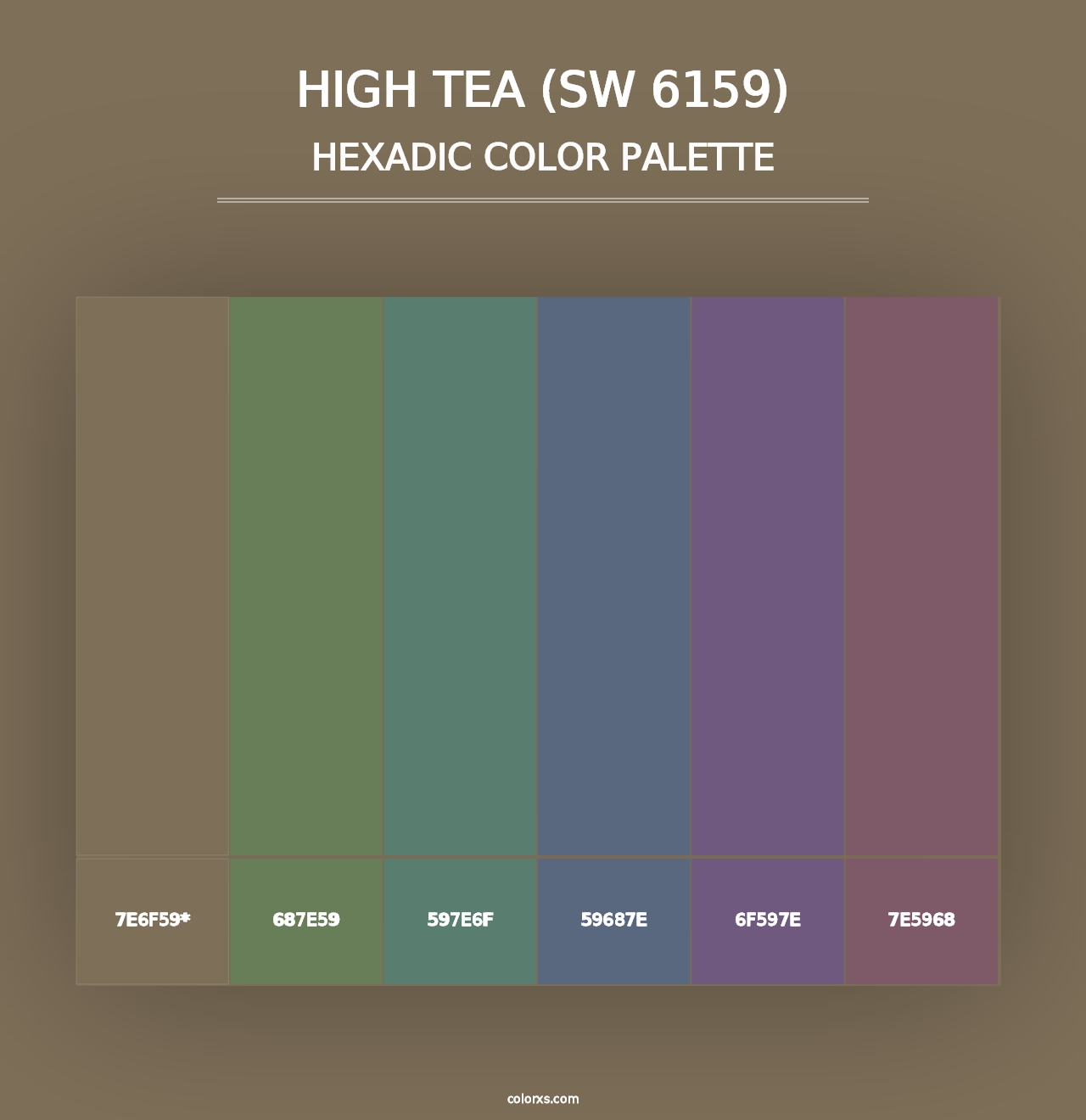 High Tea (SW 6159) - Hexadic Color Palette