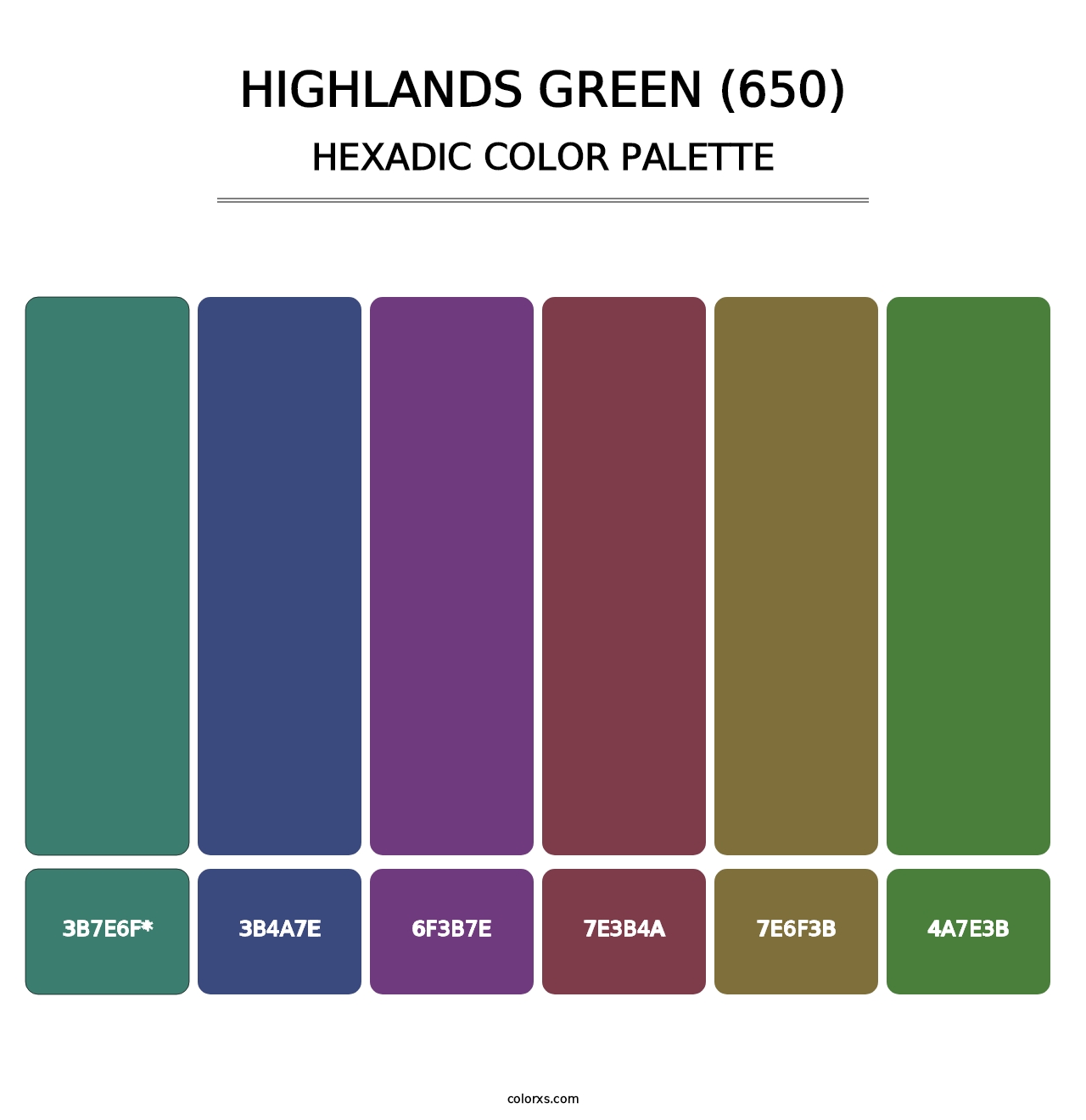 Highlands Green (650) - Hexadic Color Palette