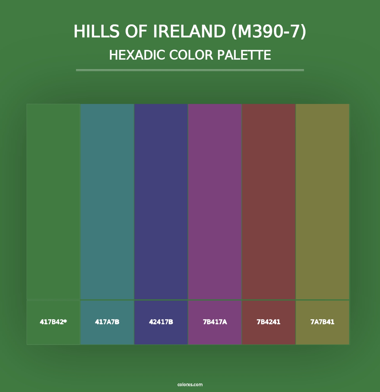 Hills Of Ireland (M390-7) - Hexadic Color Palette