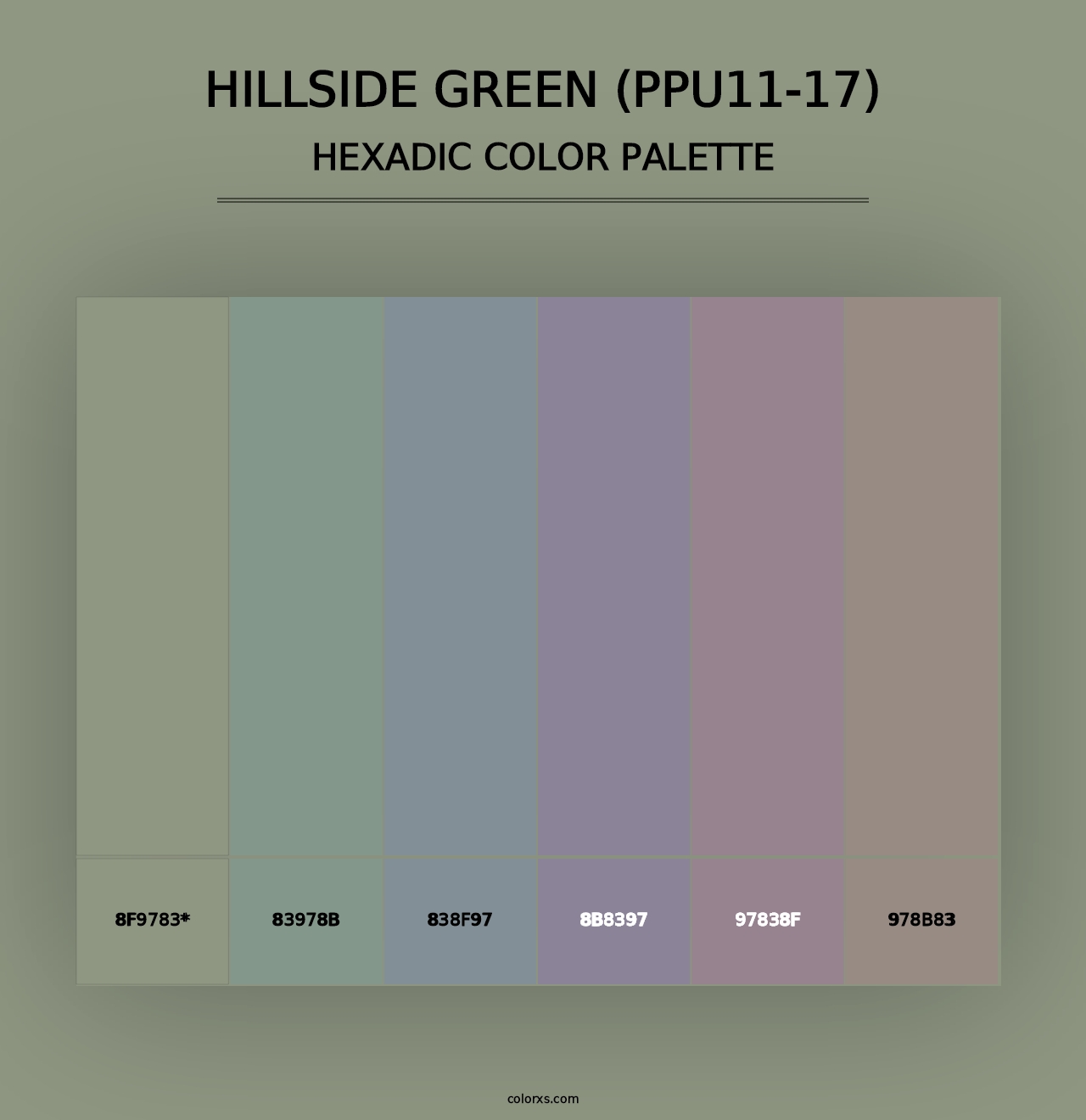 Hillside Green (PPU11-17) - Hexadic Color Palette