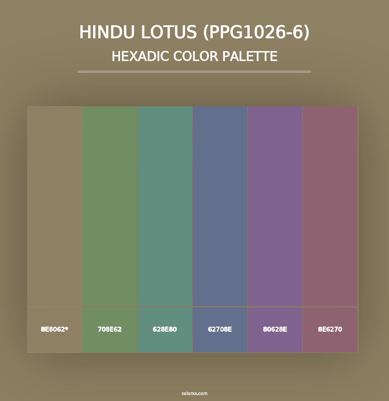 Hindu Lotus (PPG1026-6) - Hexadic Color Palette