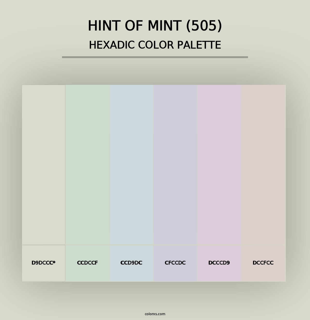 Hint of Mint (505) - Hexadic Color Palette