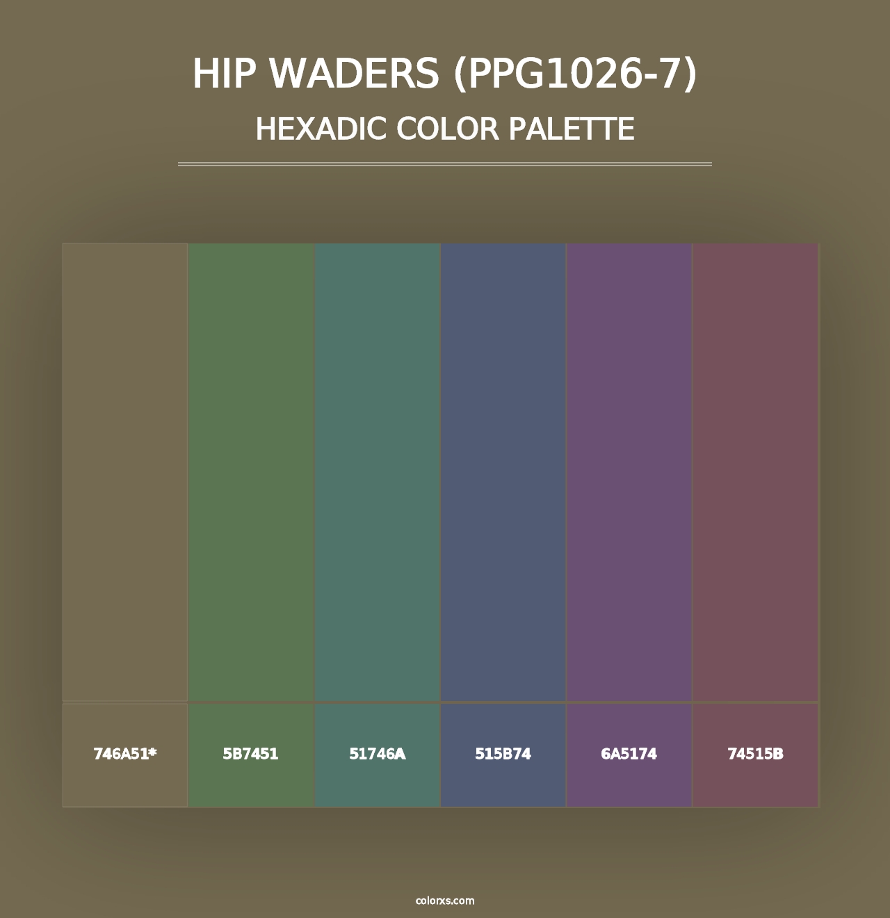 Hip Waders (PPG1026-7) - Hexadic Color Palette