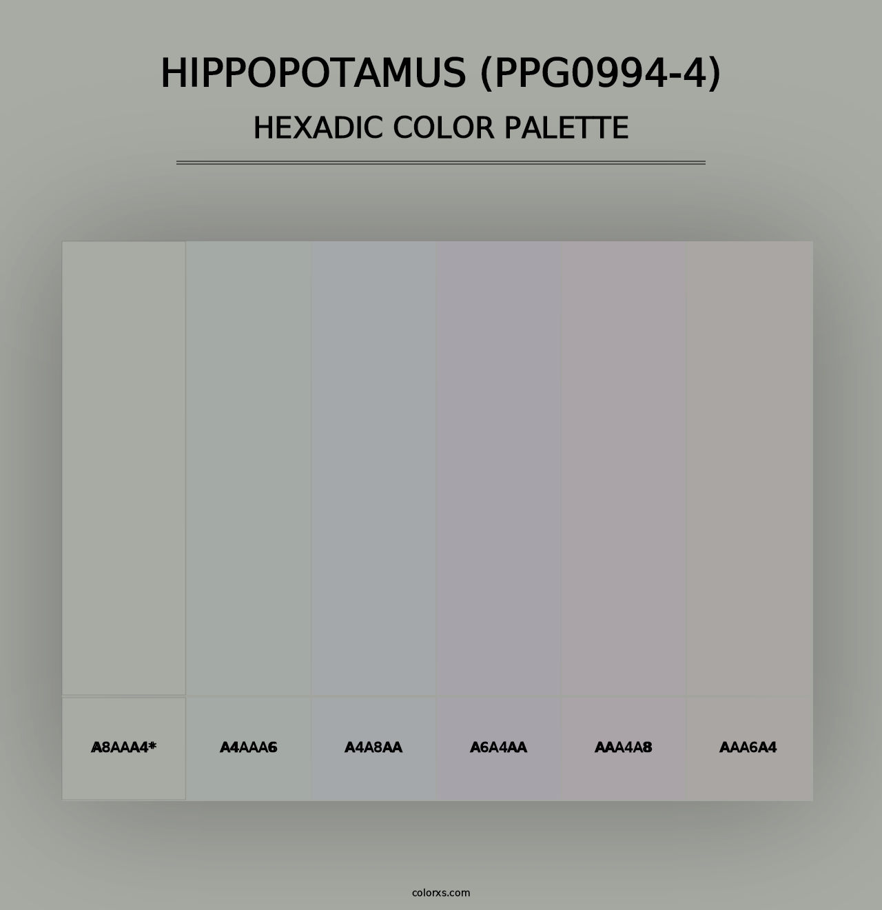 Hippopotamus (PPG0994-4) - Hexadic Color Palette