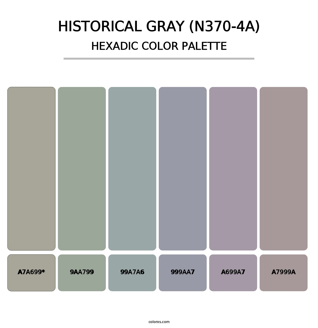 Historical Gray (N370-4A) - Hexadic Color Palette